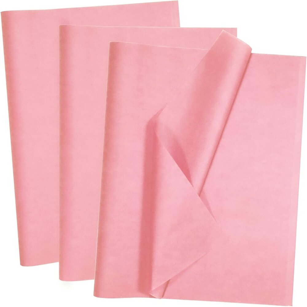 Greenii 500 pcs (480+20 free) Pink Tissue Paper - 15" x 20" Wrapping Tissue